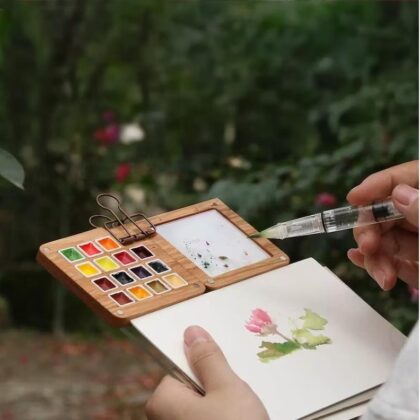 Watercolor Palette walnut box portable paint box
